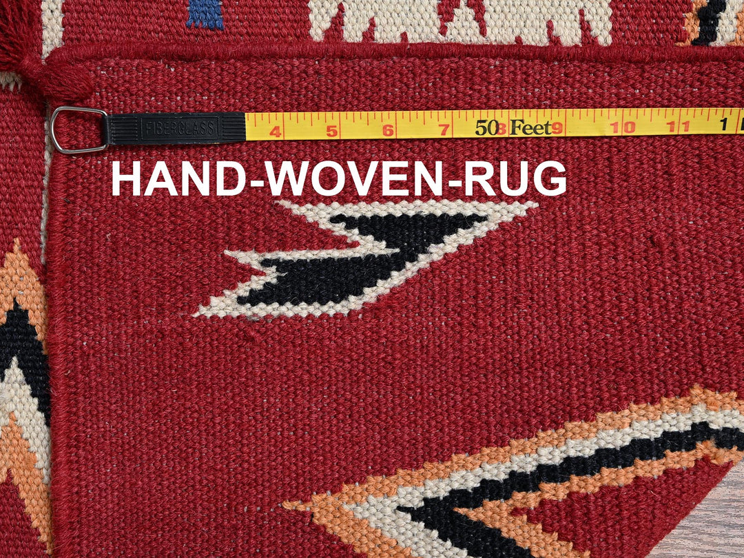 5'2" x 7'0" New Hand Woven Red Wool Rectangle Oriental Rug - MOA1022293