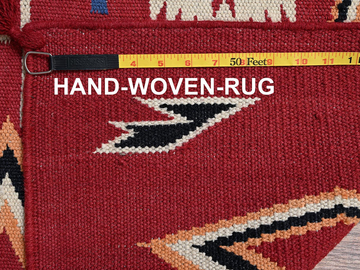 5'2" x 7'0" New Hand Woven Red Wool Rectangle Oriental Rug - MOA1022293