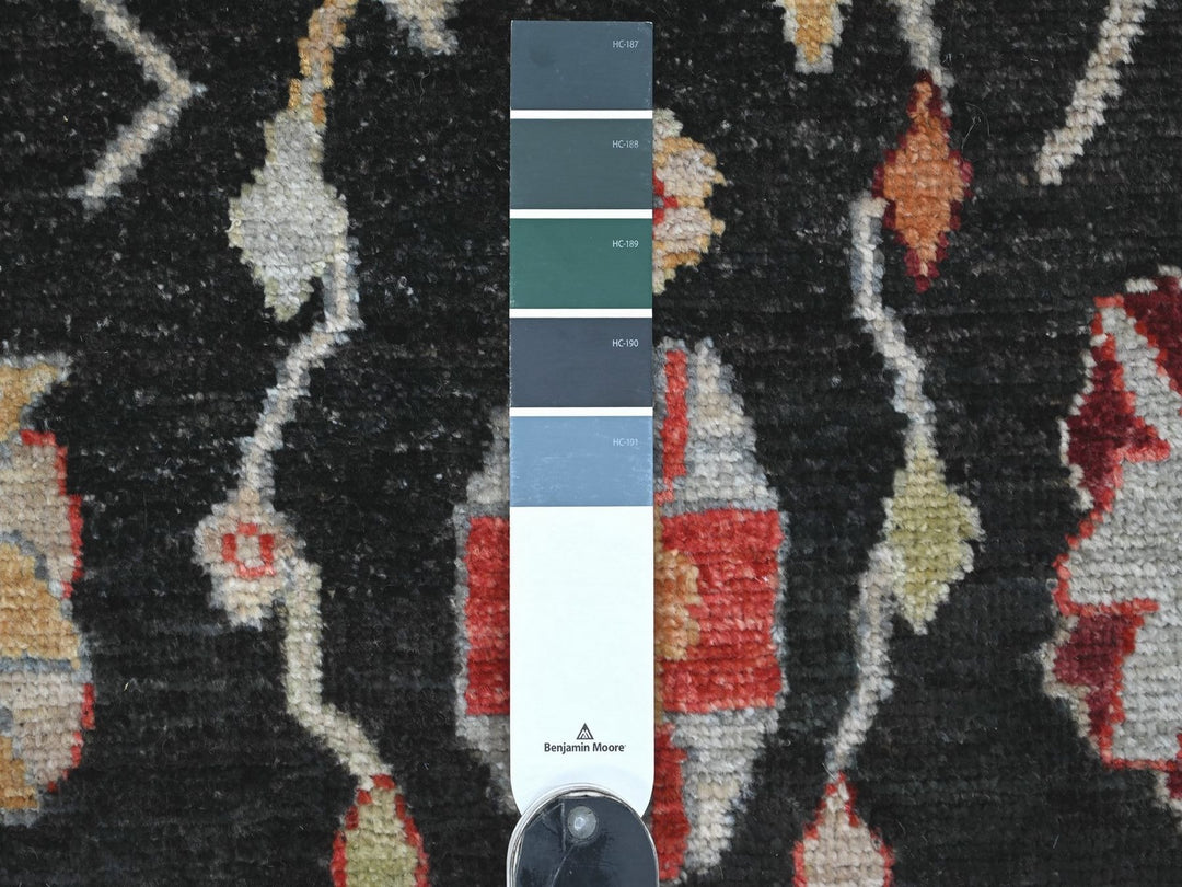 2'8" x 7'11" New Hand Knotted Black Wool Runner Oriental Rug - MOA10222940