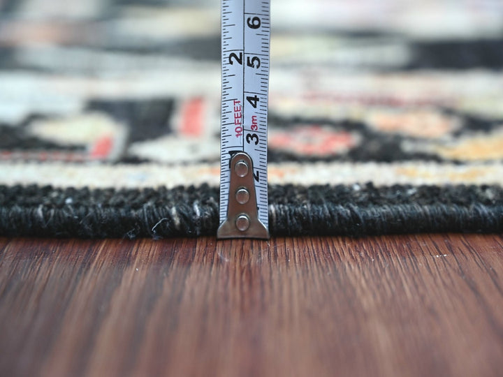 2'8" x 7'11" New Hand Knotted Black Wool Runner Oriental Rug - MOA10222940