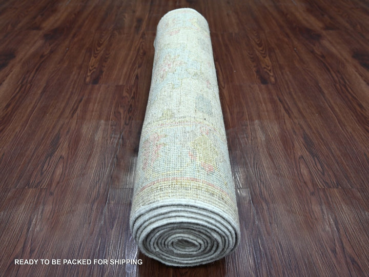 2'10" x 15'6" New Hand Knotted Grey Wool Runner Oriental Rug - MOA10222941