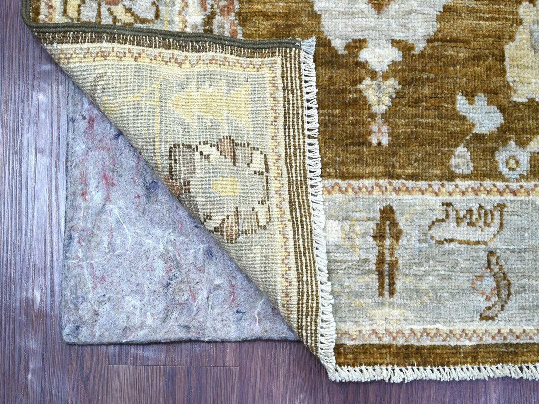 2'11" x 12'0" New Hand Knotted Brown Wool Runner Oriental Rug - MOA10222942
