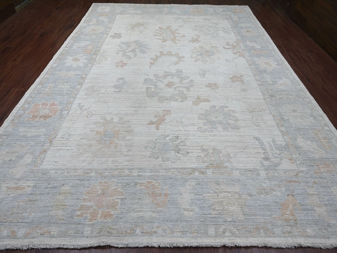 10'0" x 13'9" New Hand Knotted Ivory Wool Rectangle Oriental Rug - MOA10222948