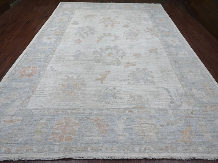 10'0" x 13'9" New Hand Knotted Ivory Wool Rectangle Oriental Rug - MOA10222948