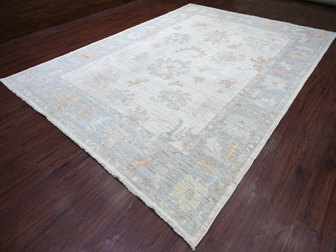 10'0" x 13'9" New Hand Knotted Ivory Wool Rectangle Oriental Rug - MOA10222948