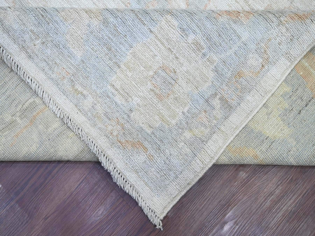 10'0" x 13'9" New Hand Knotted Ivory Wool Rectangle Oriental Rug - MOA10222948