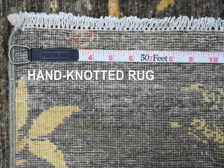 3'10" x 5'10" New Hand Knotted Grey Wool Rectangle Oriental Rug - MOA10222949