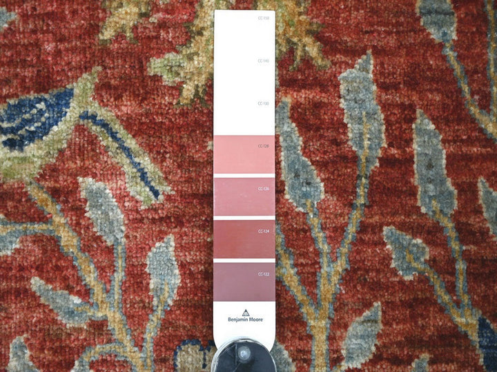 2'6" x 15'11" New Hand Knotted Red Wool Runner Oriental Rug - MOA10222952