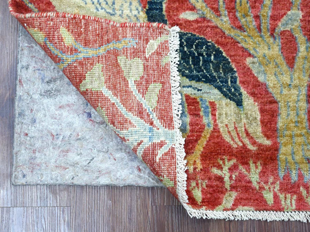 2'7" x 8'0" New Hand Knotted Red Wool Runner Oriental Rug - MOA10222954