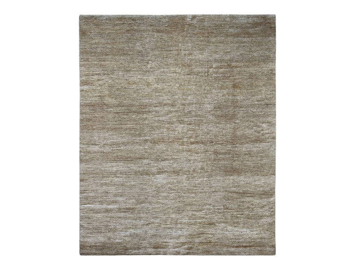7'9" x 9'8" New Hand Knotted Brown Wool Rectangle Oriental Rug - MOA10222955