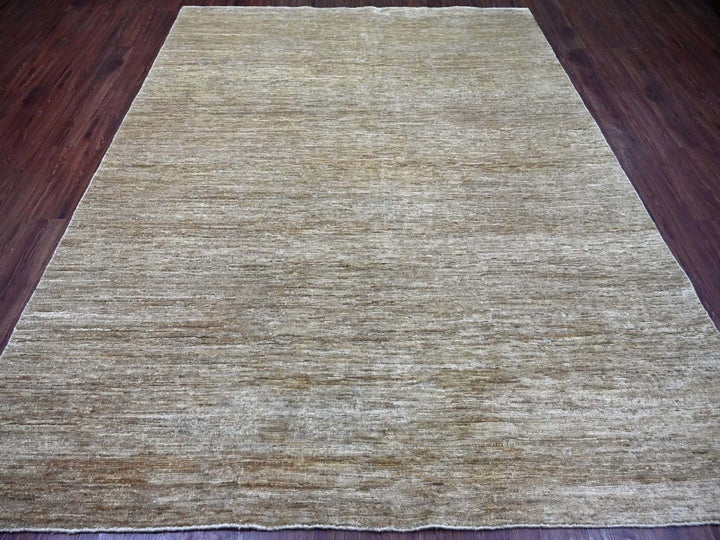 7'9" x 9'8" New Hand Knotted Brown Wool Rectangle Oriental Rug - MOA10222955