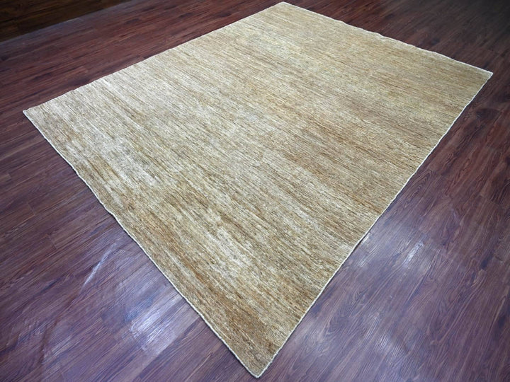7'9" x 9'8" New Hand Knotted Brown Wool Rectangle Oriental Rug - MOA10222955