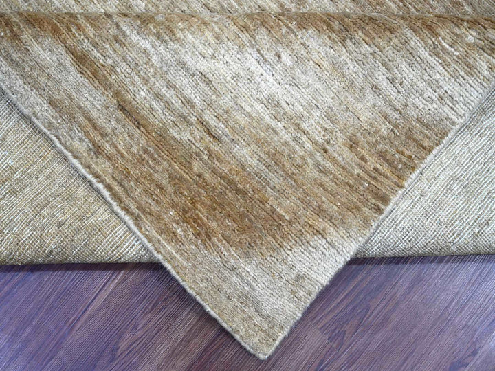 7'9" x 9'8" New Hand Knotted Brown Wool Rectangle Oriental Rug - MOA10222955