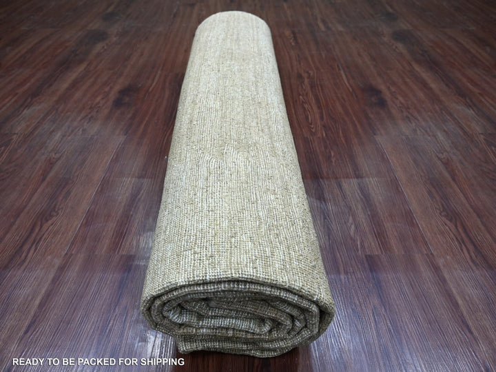 7'9" x 9'8" New Hand Knotted Brown Wool Rectangle Oriental Rug - MOA10222955