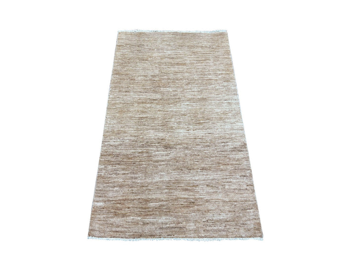 2'10" x 4'9" New Hand Knotted Brown Wool Rectangle Oriental Rug - MOA10222957
