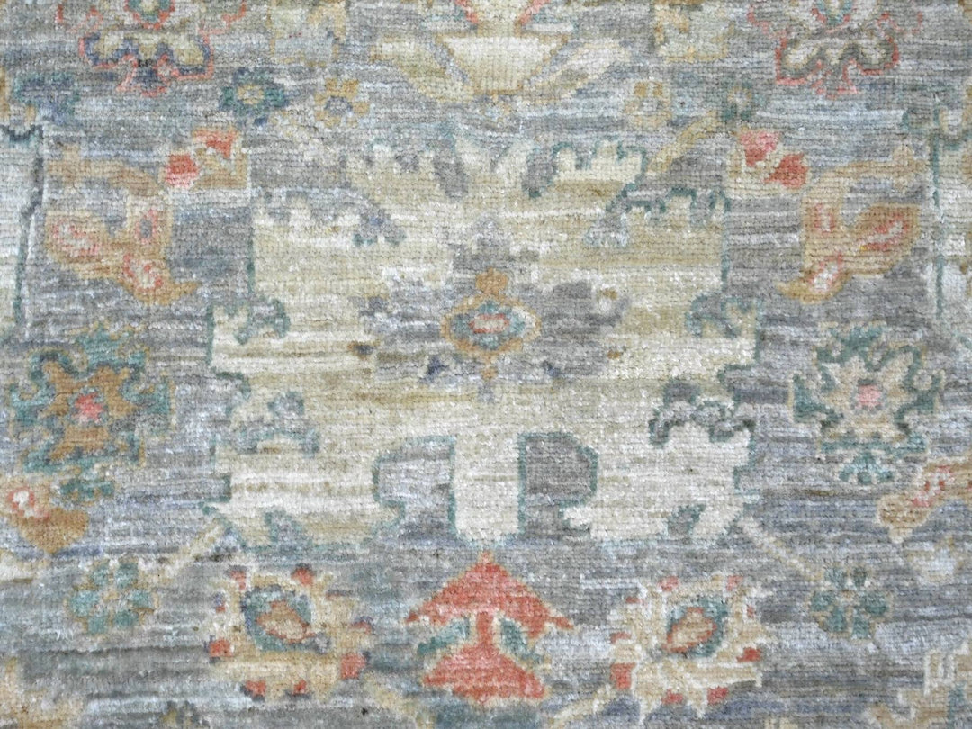 7'11" x 7'11" New Hand Knotted Grey Wool Round Oriental Rug - MOA10222959