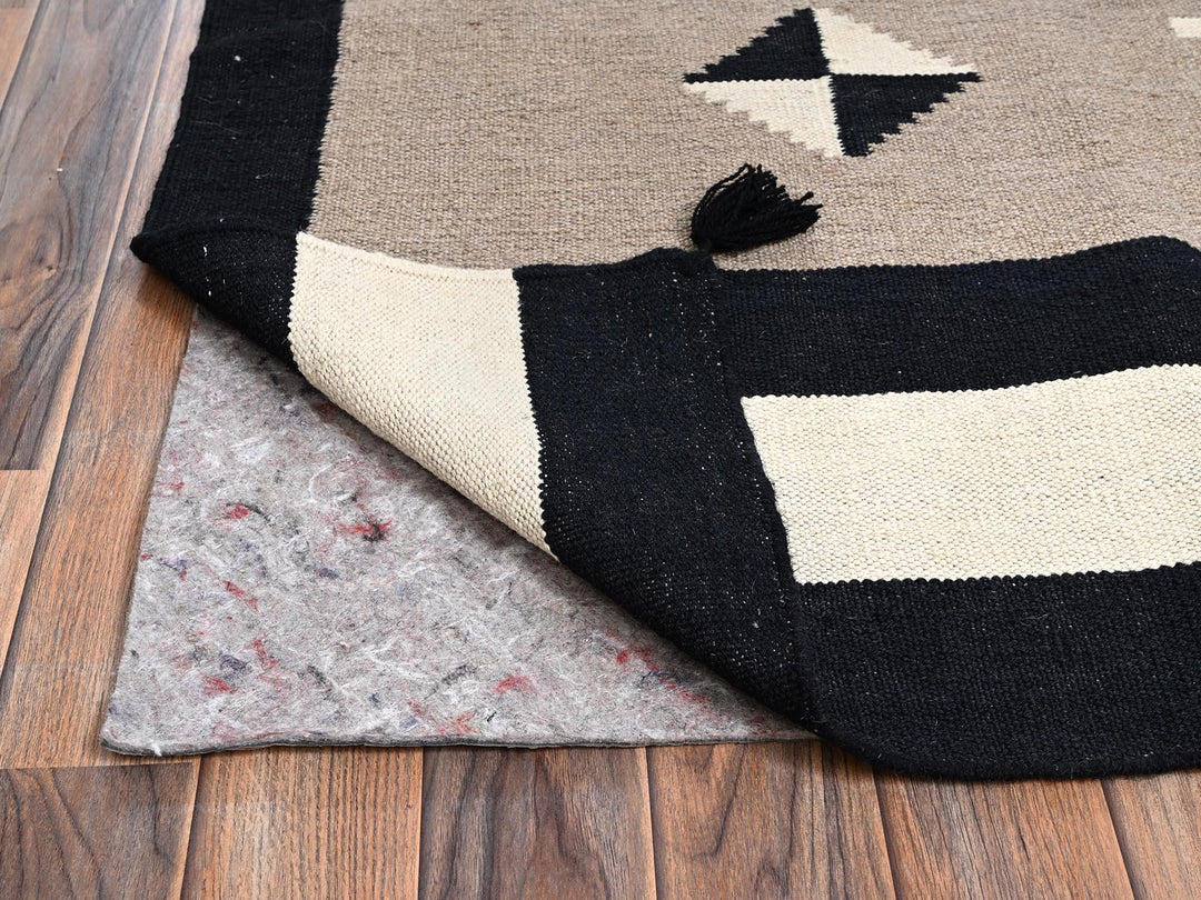 8'1" x 10'0" New Hand Woven Brown Wool Rectangle Oriental Rug - MOA1022295