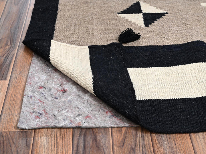 8'1" x 10'0" New Hand Woven Brown Wool Rectangle Oriental Rug - MOA1022295