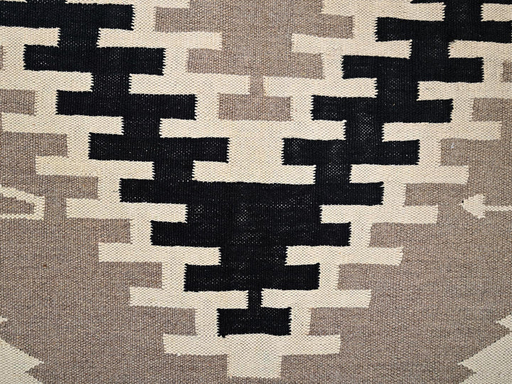 8'1" x 10'0" New Hand Woven Brown Wool Rectangle Oriental Rug - MOA1022295