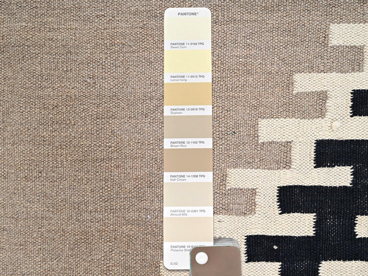 8'1" x 10'0" New Hand Woven Brown Wool Rectangle Oriental Rug - MOA1022295