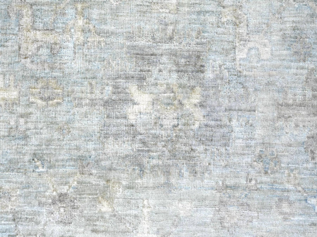 7'8" x 7'9" New Hand Knotted Blue Wool Round Oriental Rug - MOA10222960