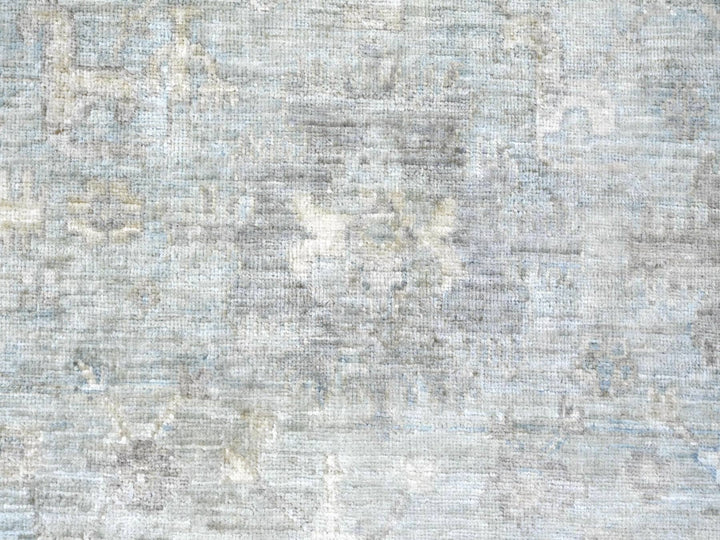 7'8" x 7'9" New Hand Knotted Blue Wool Round Oriental Rug - MOA10222960