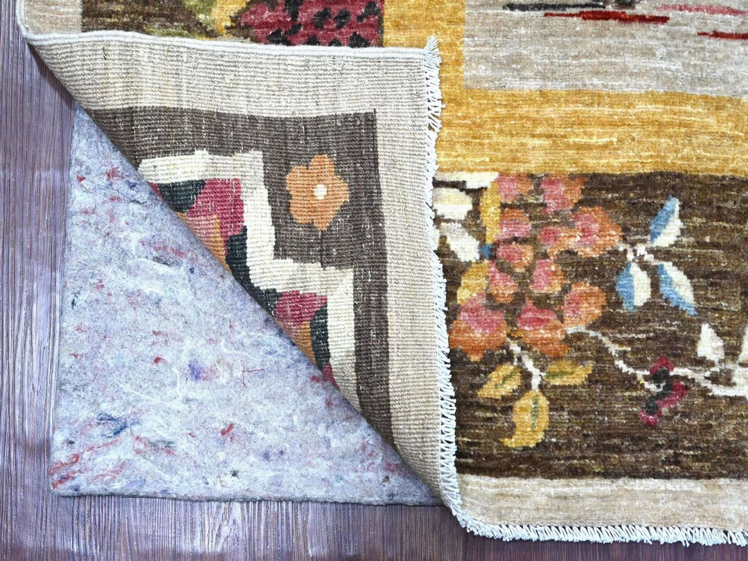 8'1" x 9'11" New Hand Knotted Grey Wool Rectangle Oriental Rug - MOA10222961