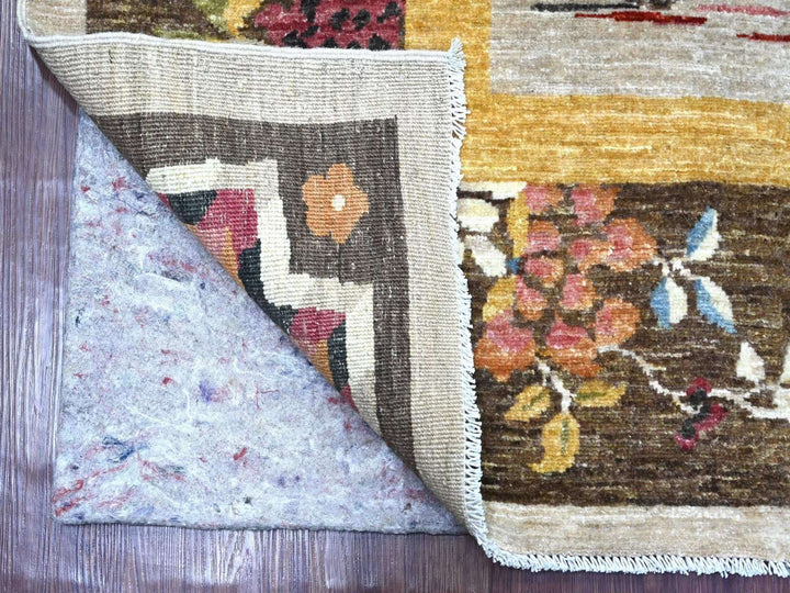 8'1" x 9'11" New Hand Knotted Grey Wool Rectangle Oriental Rug - MOA10222961