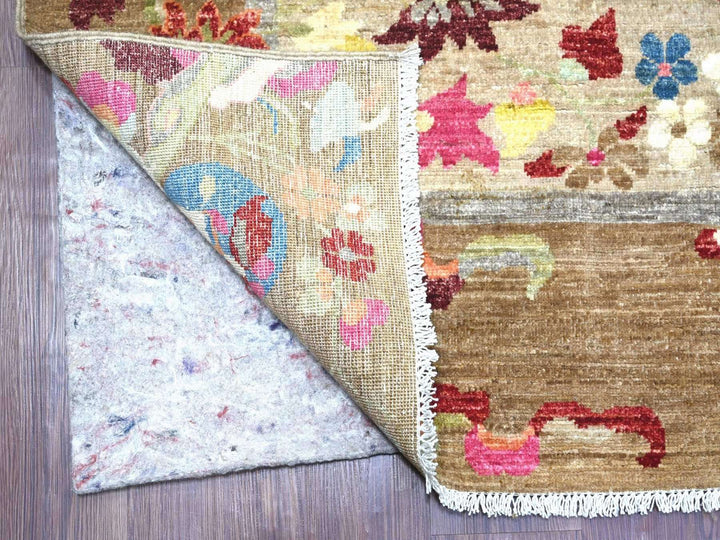 8'2" x 9'10" New Hand Knotted Brown Wool Rectangle Oriental Rug - MOA10222962