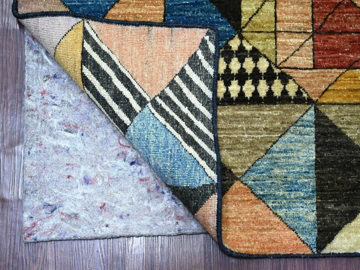 8'1" x 9'8" New Hand Knotted Black Wool Rectangle Oriental Rug - MOA10222963