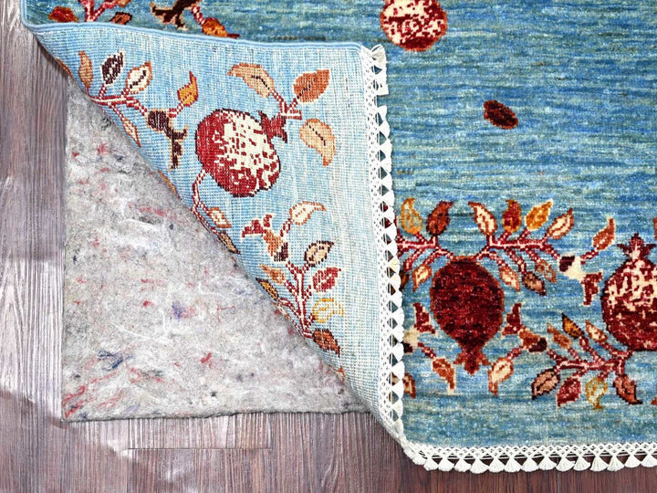 5'9" x 7'10" New Hand Knotted Blue Wool Rectangle Oriental Rug - MOA10222964