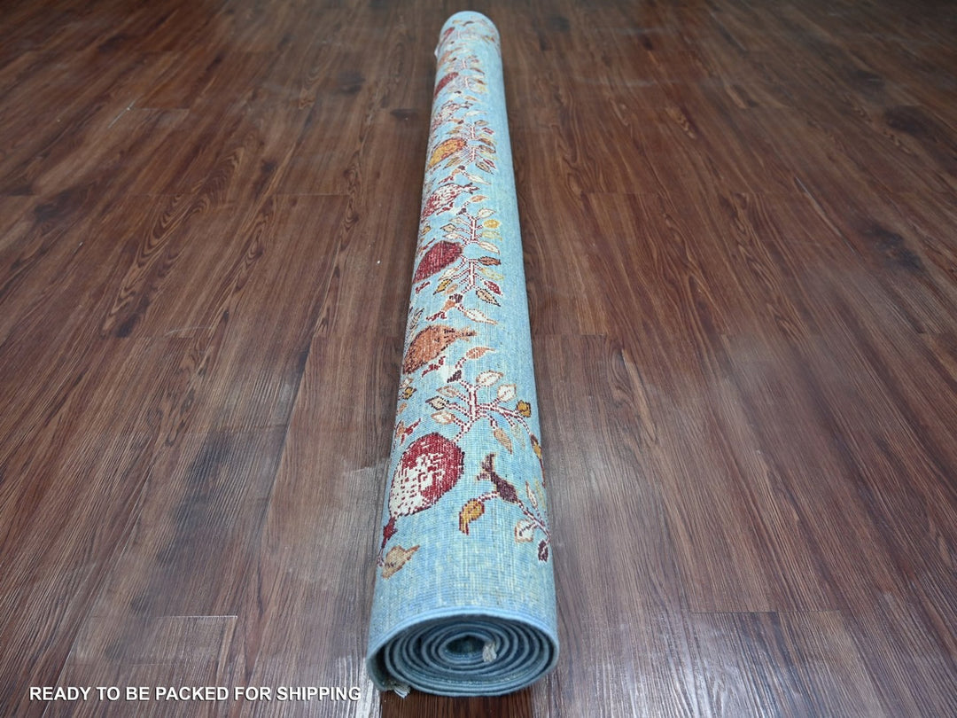 5'9" x 7'10" New Hand Knotted Blue Wool Rectangle Oriental Rug - MOA10222964