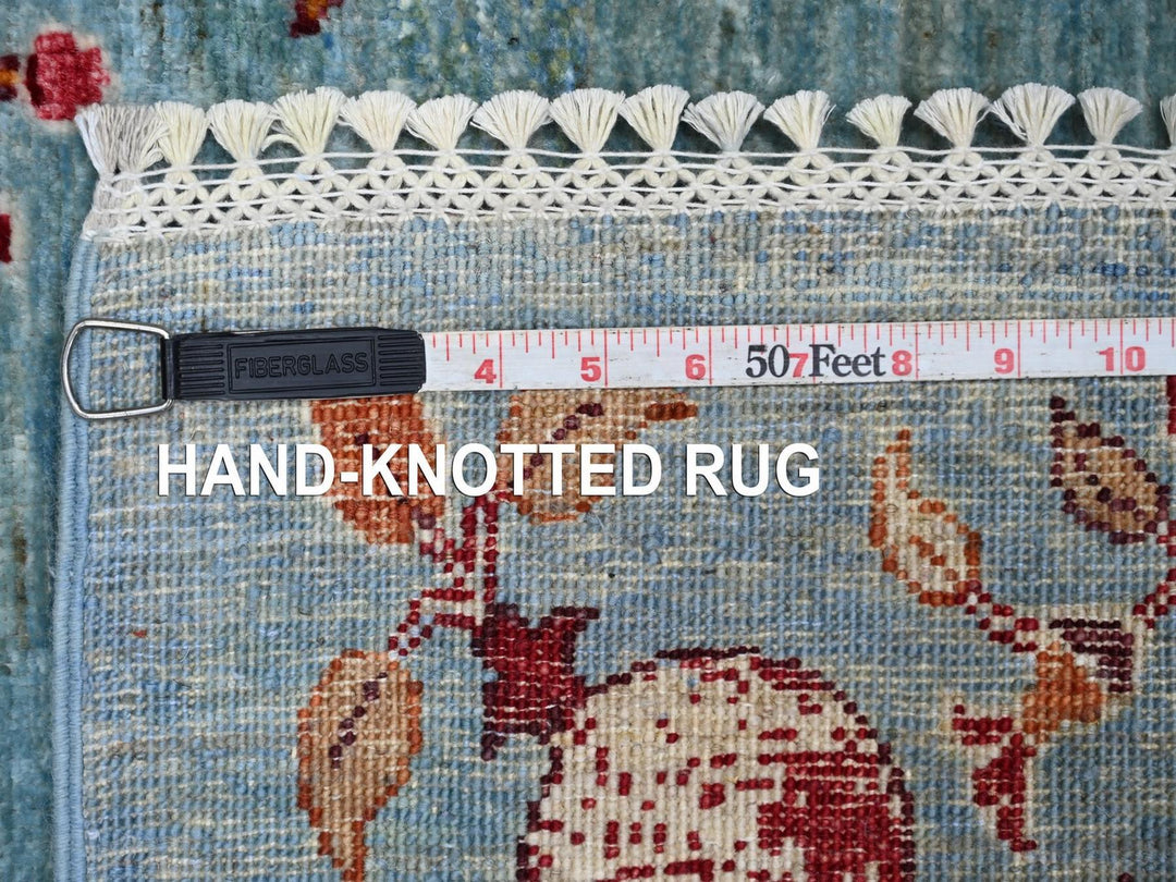 5'9" x 7'10" New Hand Knotted Blue Wool Rectangle Oriental Rug - MOA10222964