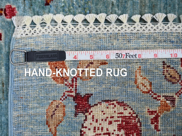 5'9" x 7'10" New Hand Knotted Blue Wool Rectangle Oriental Rug - MOA10222964