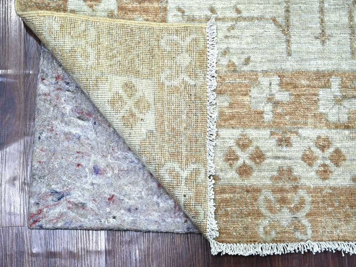 4'11" x 6'10" New Hand Knotted Grey Wool Rectangle Oriental Rug - MOA10222966