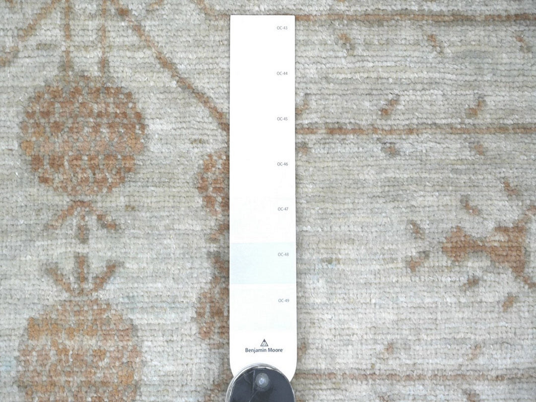 4'11" x 6'10" New Hand Knotted Grey Wool Rectangle Oriental Rug - MOA10222966