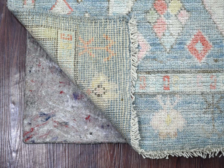 2'6" x 8'2" New Hand Knotted Blue Wool Runner Oriental Rug - MOA10222967