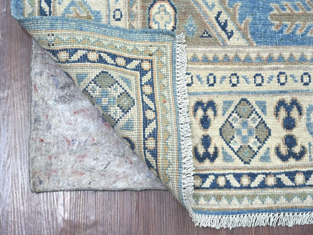 3'11" x 5'9" New Hand Knotted Blue Wool Rectangle Oriental Rug - MOA10222969