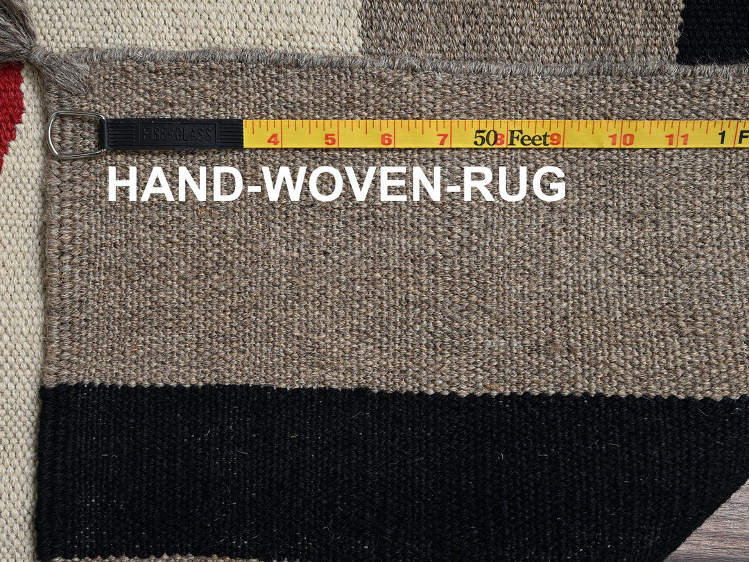 7'11" x 10'3" New Hand Woven Brown Wool Rectangle Oriental Rug - MOA1022296