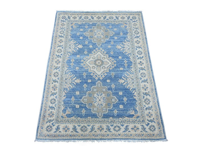 3'4" x 4'6" New Hand Knotted Blue Wool Rectangle Oriental Rug - MOA10222970