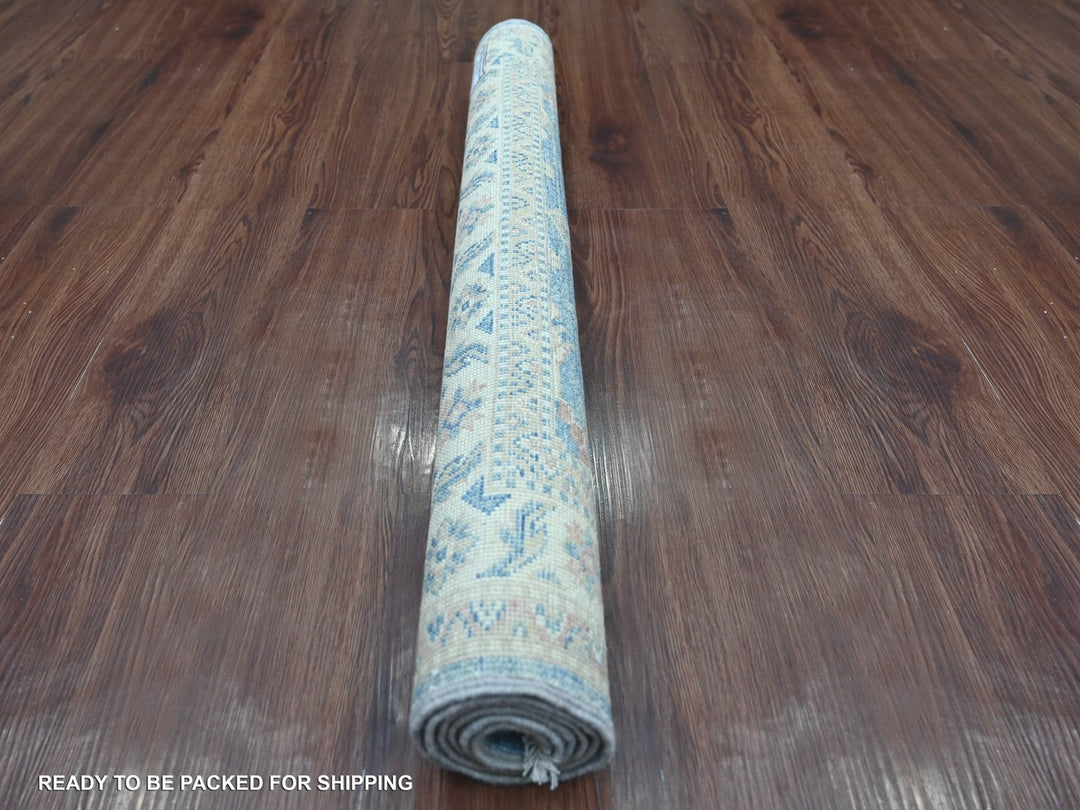 3'4" x 4'6" New Hand Knotted Blue Wool Rectangle Oriental Rug - MOA10222970