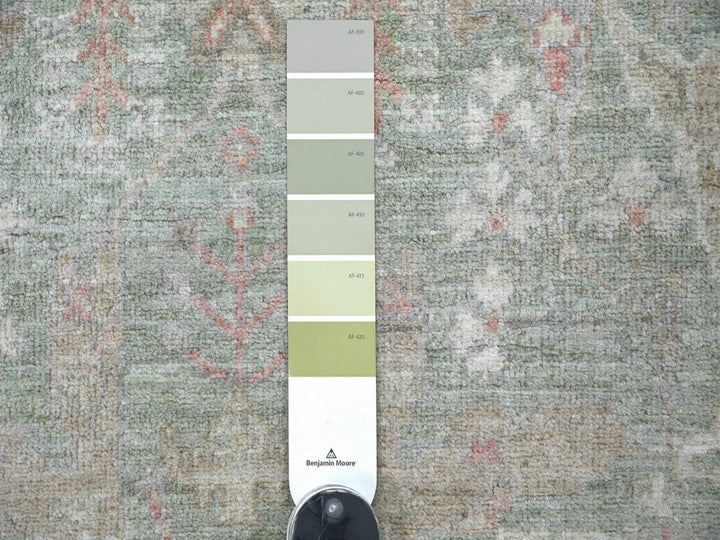 3'10" x 5'8" New Hand Knotted Green Wool Rectangle Oriental Rug - MOA10222971