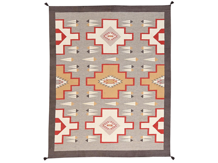 8'2" x 10'1" New Hand Woven Grey Wool Rectangle Oriental Rug - MOA1022297