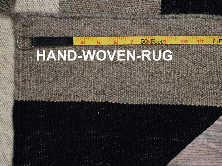 8'10" x 12'1" New Hand Woven Brown Wool Rectangle Oriental Rug - MOA1022298