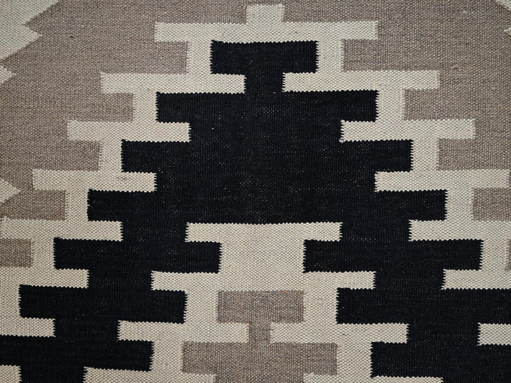 9'1" x 11'9" New Hand Woven Brown Wool Free Form Oriental Rug - MOA1022299