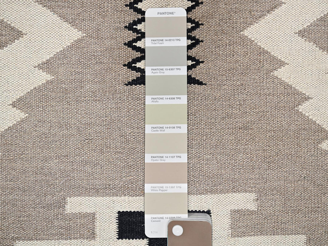 9'1" x 11'9" New Hand Woven Brown Wool Free Form Oriental Rug - MOA1022299