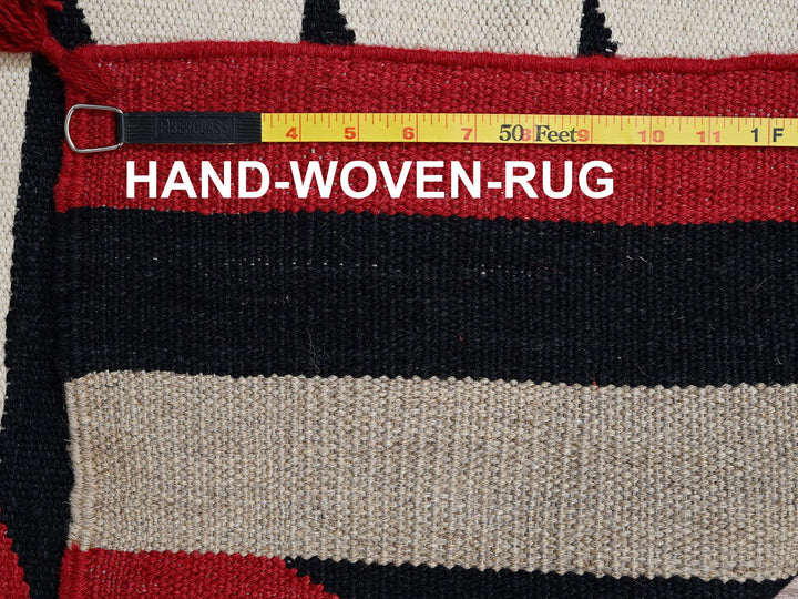 8'11" x 11'10" New Hand Woven Red Wool Rectangle Oriental Rug - MOA1022300