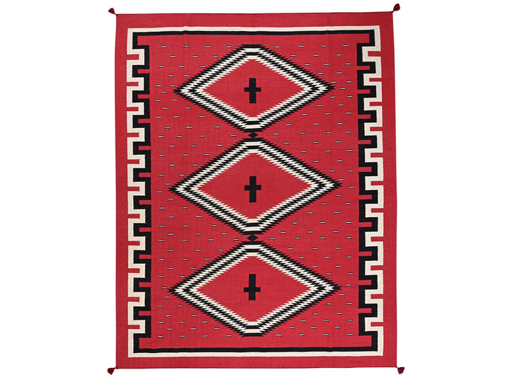 9'2" x 11'6" New Hand Woven Red Wool Rectangle Oriental Rug - MOA1022302