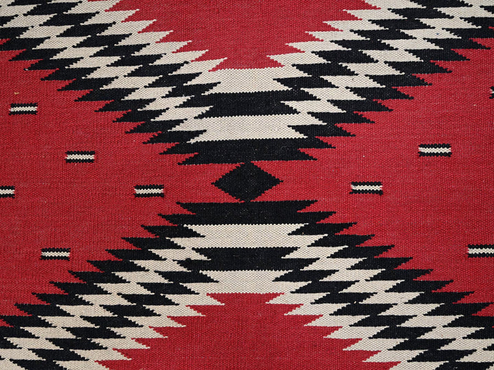 9'2" x 11'6" New Hand Woven Red Wool Rectangle Oriental Rug - MOA1022302