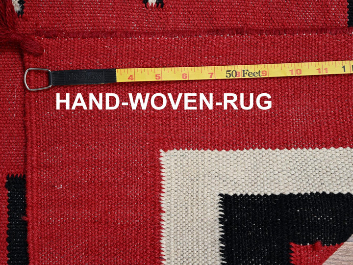 9'2" x 11'6" New Hand Woven Red Wool Rectangle Oriental Rug - MOA1022302